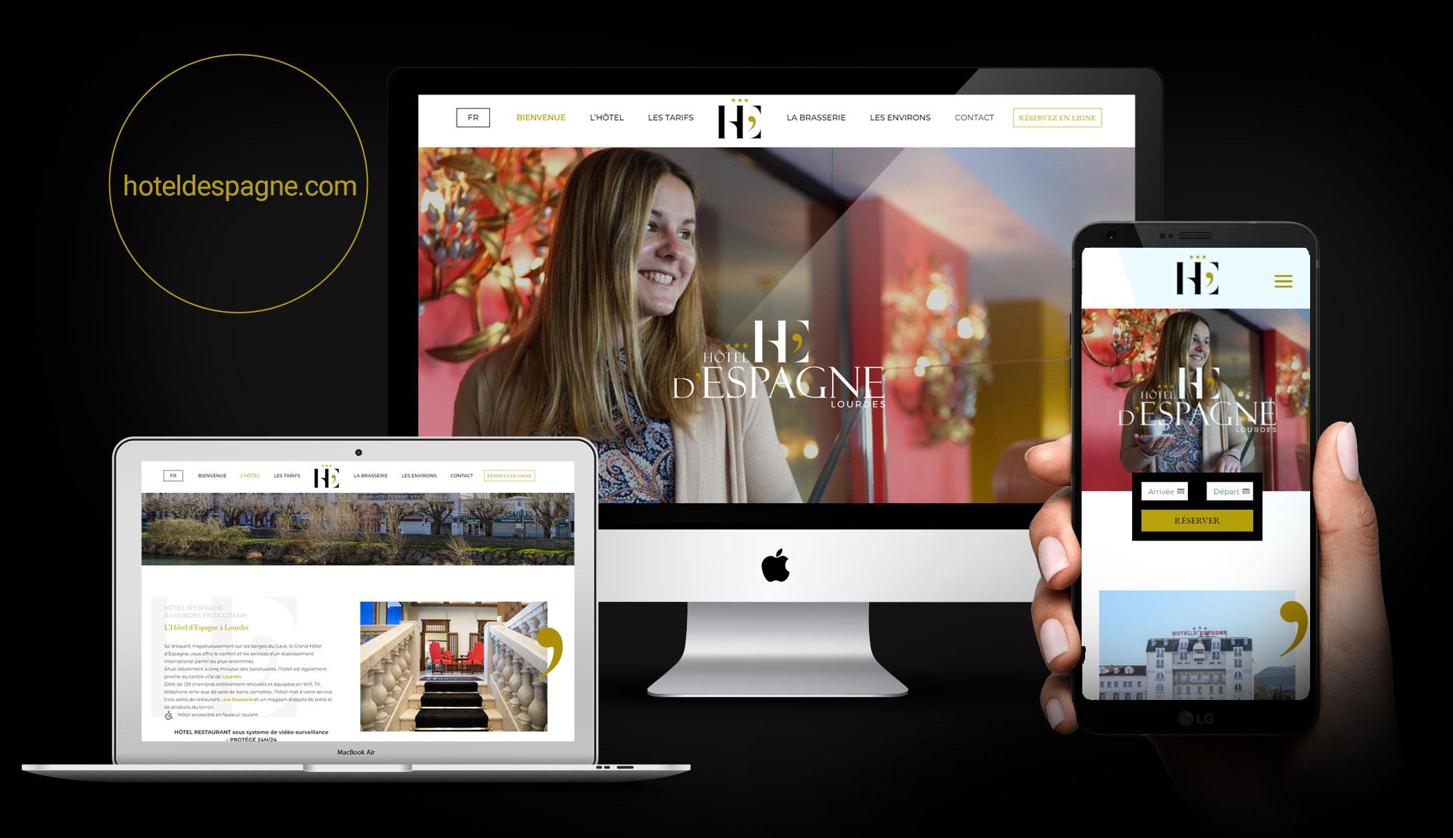Site Internet - Web - pour le Grand Hôtel d'Espagne à Lourdes - WordPress