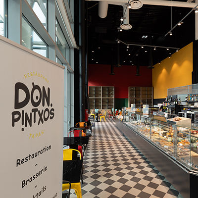 Logo, charte graphique et univers de marque - Don Pintxos. Bodega au Centre Meridien Leclerc. Tarbes