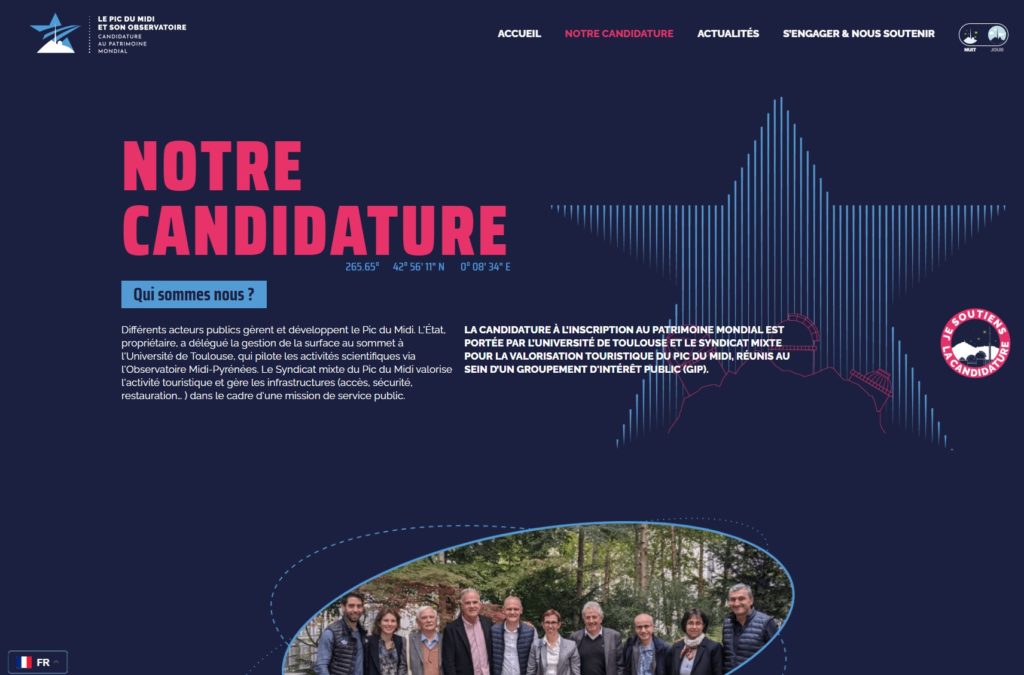 Découvrez la candidature du Pic du Midi au Patrimoine UNESCO. Site officiel conçu par So'Happy à Tarbes : design graphique, WordPress, SEO local. Suivez l’aventure !