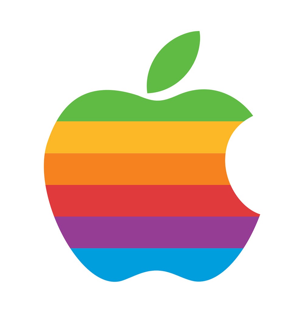 Rob Janoff, logo Apple, pomme mordue, design Apple 1977, Regiographic, couleurs arc-en-ciel Apple, identité visuelle Apple